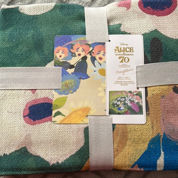 NEW Disney Throw Blanket Alice in Wonderland 70th Mary Blair 50